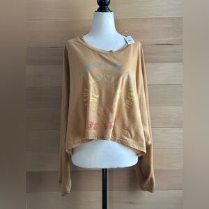 NWT- American eagle, size XL, crop top long sleeve mustard yellow